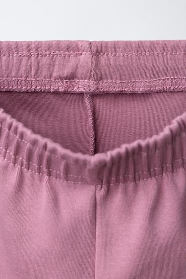 PANTALON EN MOLLETON WIDE LEG INSCRIPTION EN RELIEF - Rose foncé de Zara - Image 2