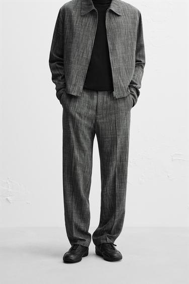 PANTALON TEXTURÉ ÉDITION LIMITÉE - Blanc / Noir de Zara - Image 1