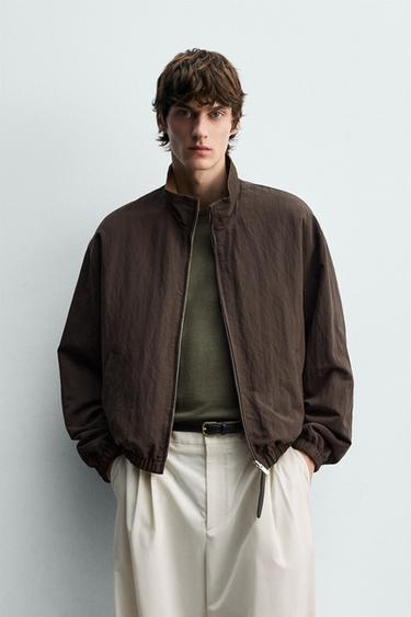 Zara REVERSIBLE FLOWY BOMBER JACKET - Brown