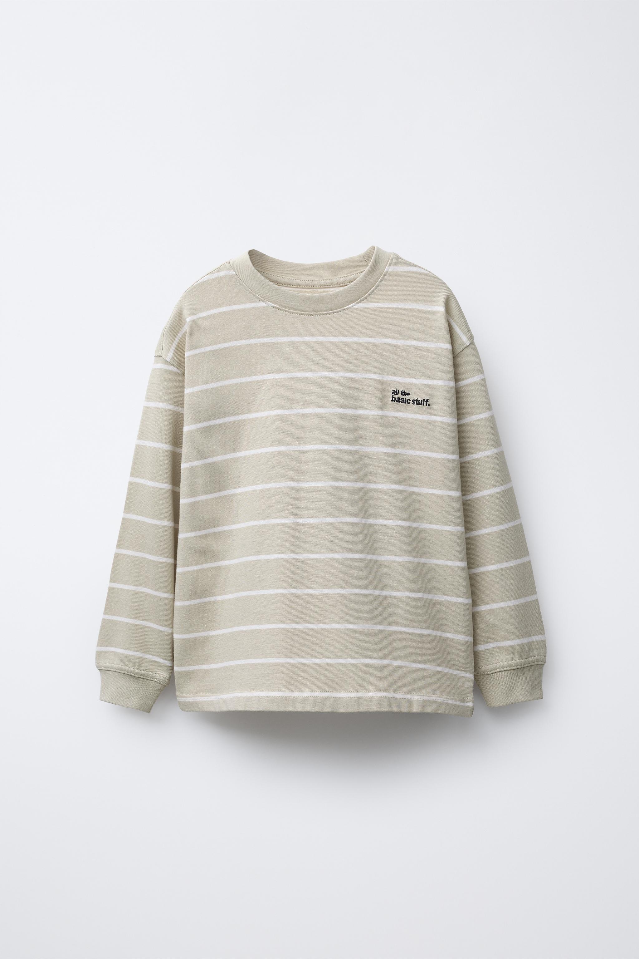 HEAVY WEIGHT STRIPED T-SHIRT - ecru-white | ZARA South Africa