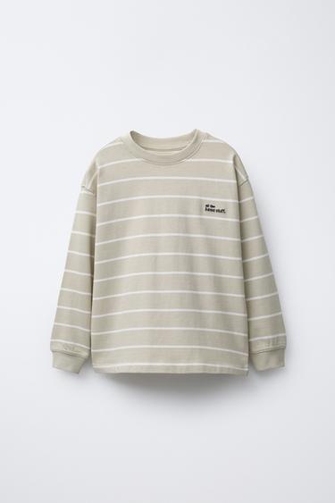 CAMISETA RAYAS HEAVY WEIGHT - crudo-blanco de Zara