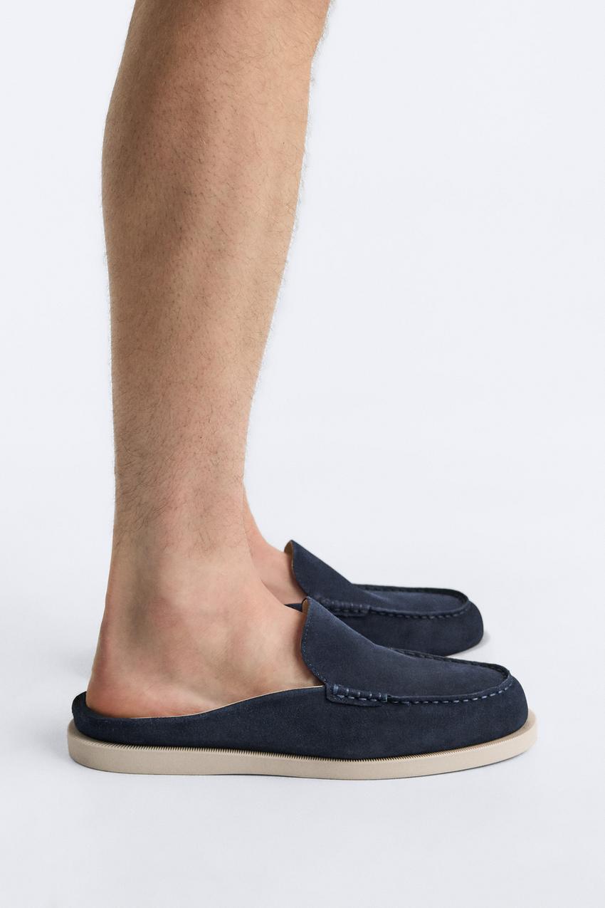OFFENER LEDERMOKASSIN - Blau | ZARA Deutschland / Germany