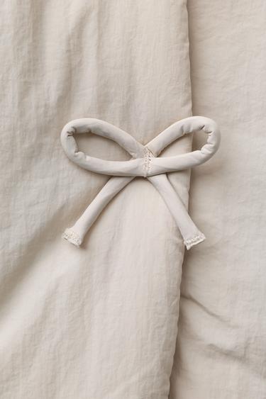 WATER-REPELLENT QUILTED COAT WITH TIES - Ecru by Zara - Image 7