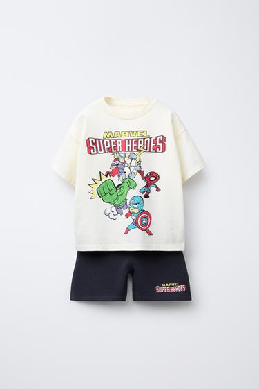 Zara THE AVENGERS © MARVEL T-SHIRT AND SHORTS SET - Anthracite grey
