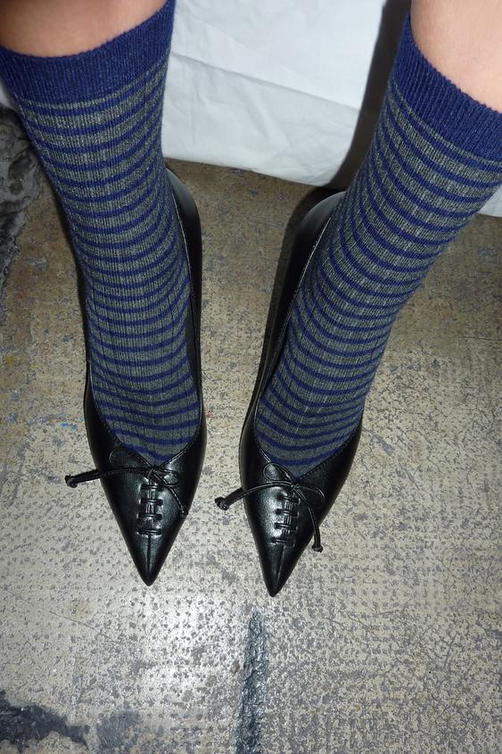 STRIPED RIBBED SOCKS - Blue by Zara - Image 0