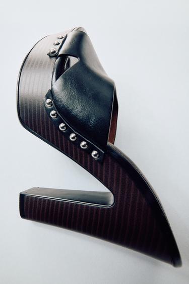 STUDDED PLATFORM WEDGES - Black by Zara