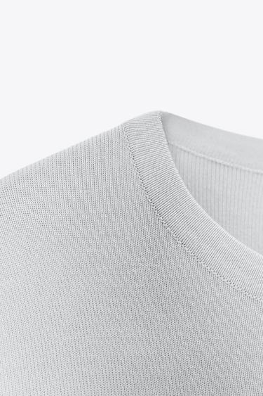 TOP OVERSIZE EN MAILLE UNIE - Gris perle de Zara - Image 8