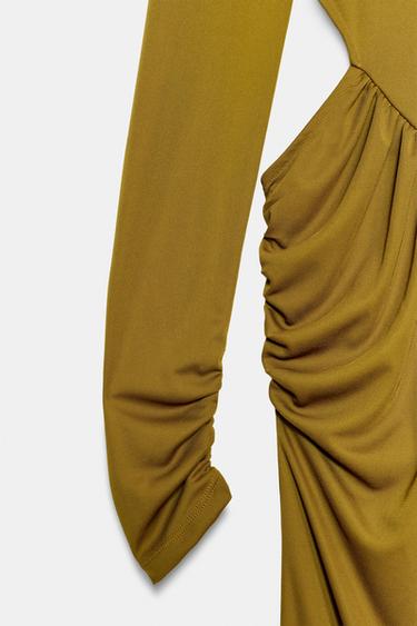 ROBE FLUIDE CUT OUT - Vert huile de Zara - Image 6
