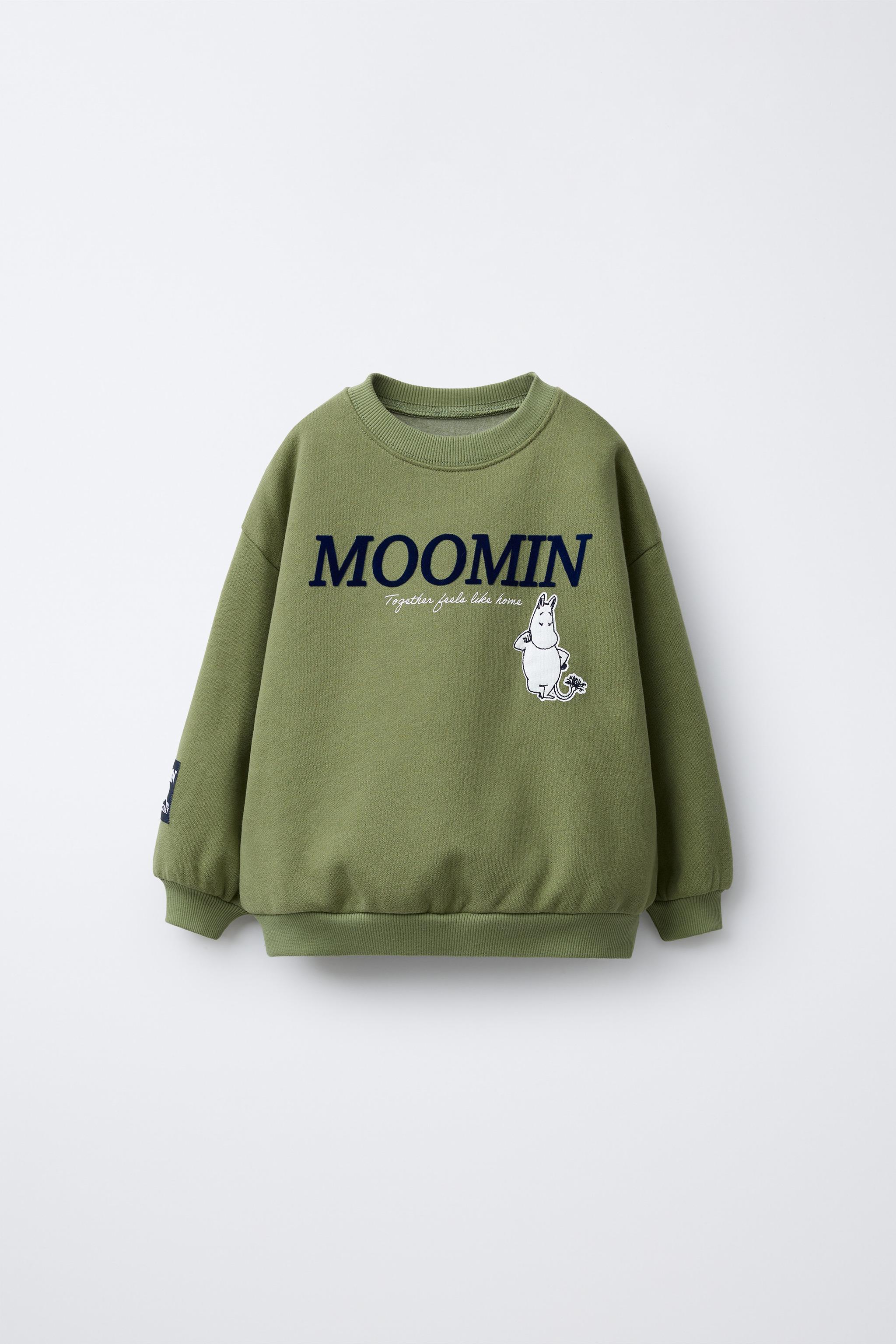 MOLETOM COM ESTAMPA FLOCKED MOOMIN © - Caqui | ZARA Brasil