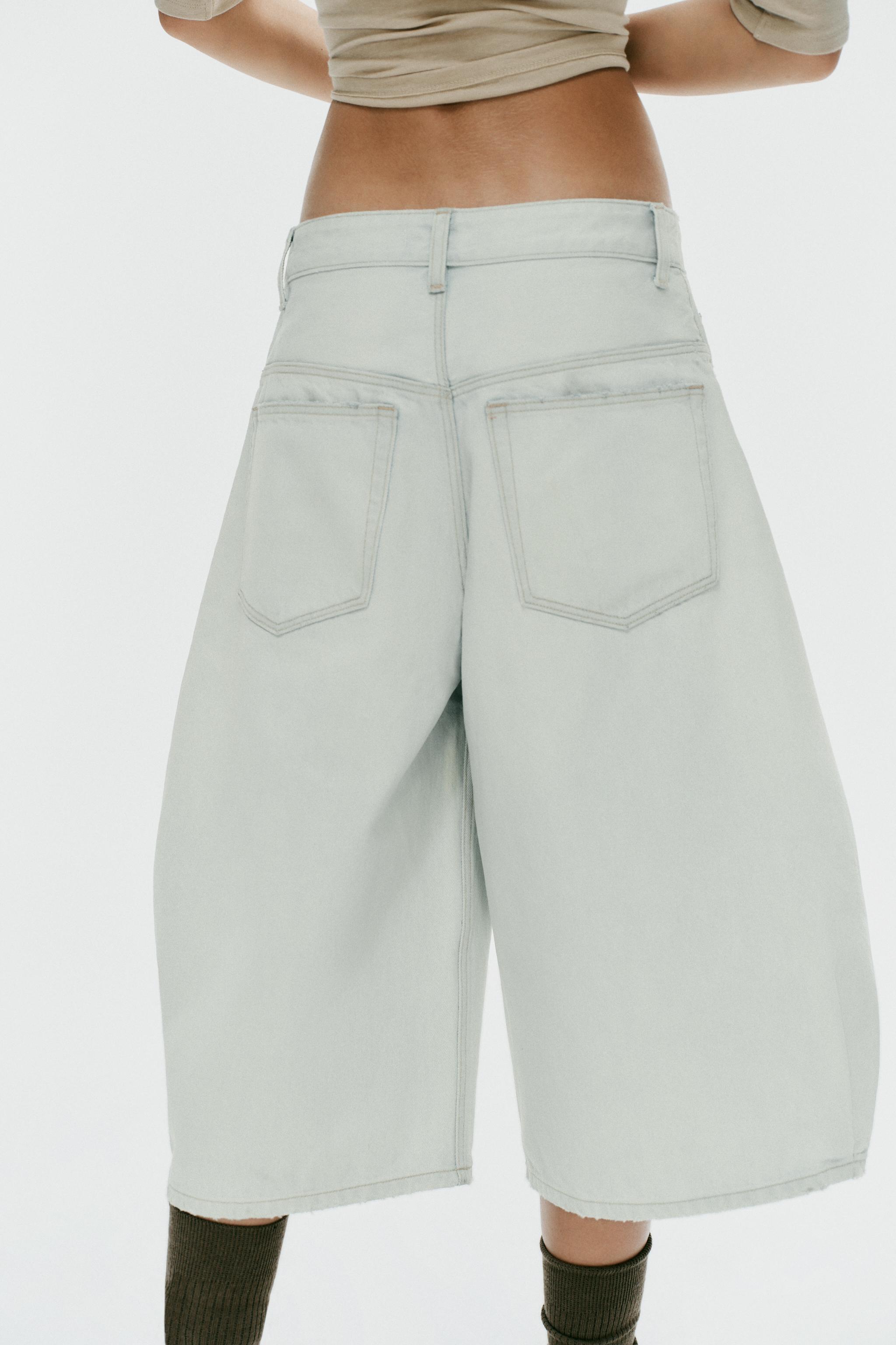 Женские шорты Zara MID-RISE BALLOON DENIM JORTS — фото 6
