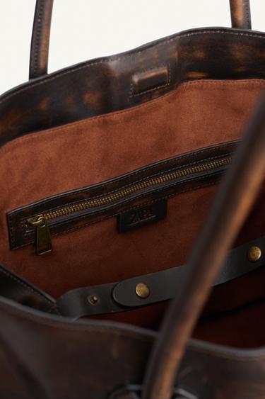 SAC PORTÉ ÉPAULE EN CUIR ÉDITION LIMITÉE - Marron de Zara - Image 10