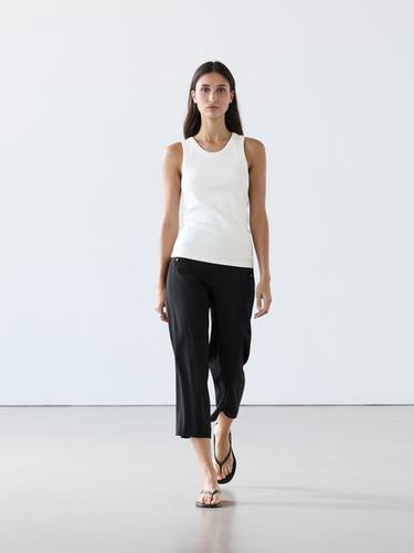 Zara Cotton blend halter top - White