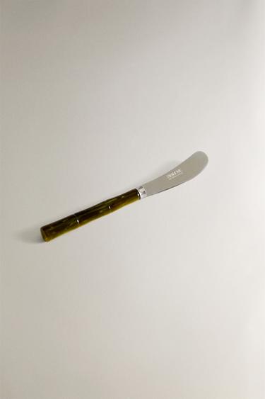 BUTTER KNIFE WITH BAMBOO-EFFECT HANDLE - Green by Zara - Image 1