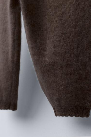 100% CASHMERE BAGGY TROUSERS - Brown by Zara - Image 3