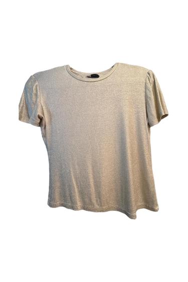 GOLD METALLIC CREWNECK TOP