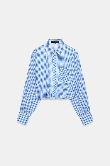 CAMISA BALONÊ XADREZ VICHY - Azul / Branco da Zara - Imagem 0