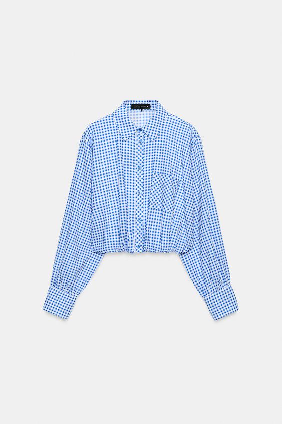 CAMISA BALONÊ XADREZ VICHY - Azul / Branco da Zara - Imagem 0