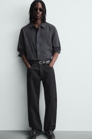 CHEMISE EN DENIM FLUIDE - Bleu pétrole de Zara - Image 6