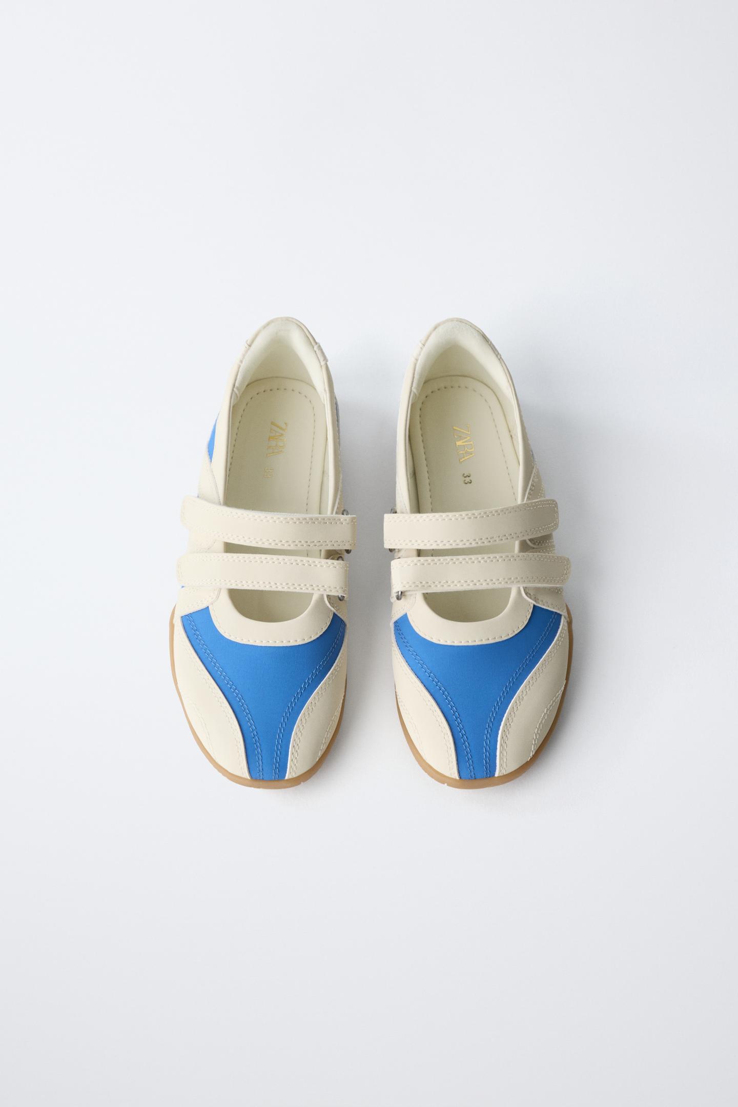 Детские балетки Zara Sporty Ballet Flats, цвет: Синий — фото 4