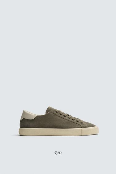 LEATHER TRAINERS - Grey by Zara