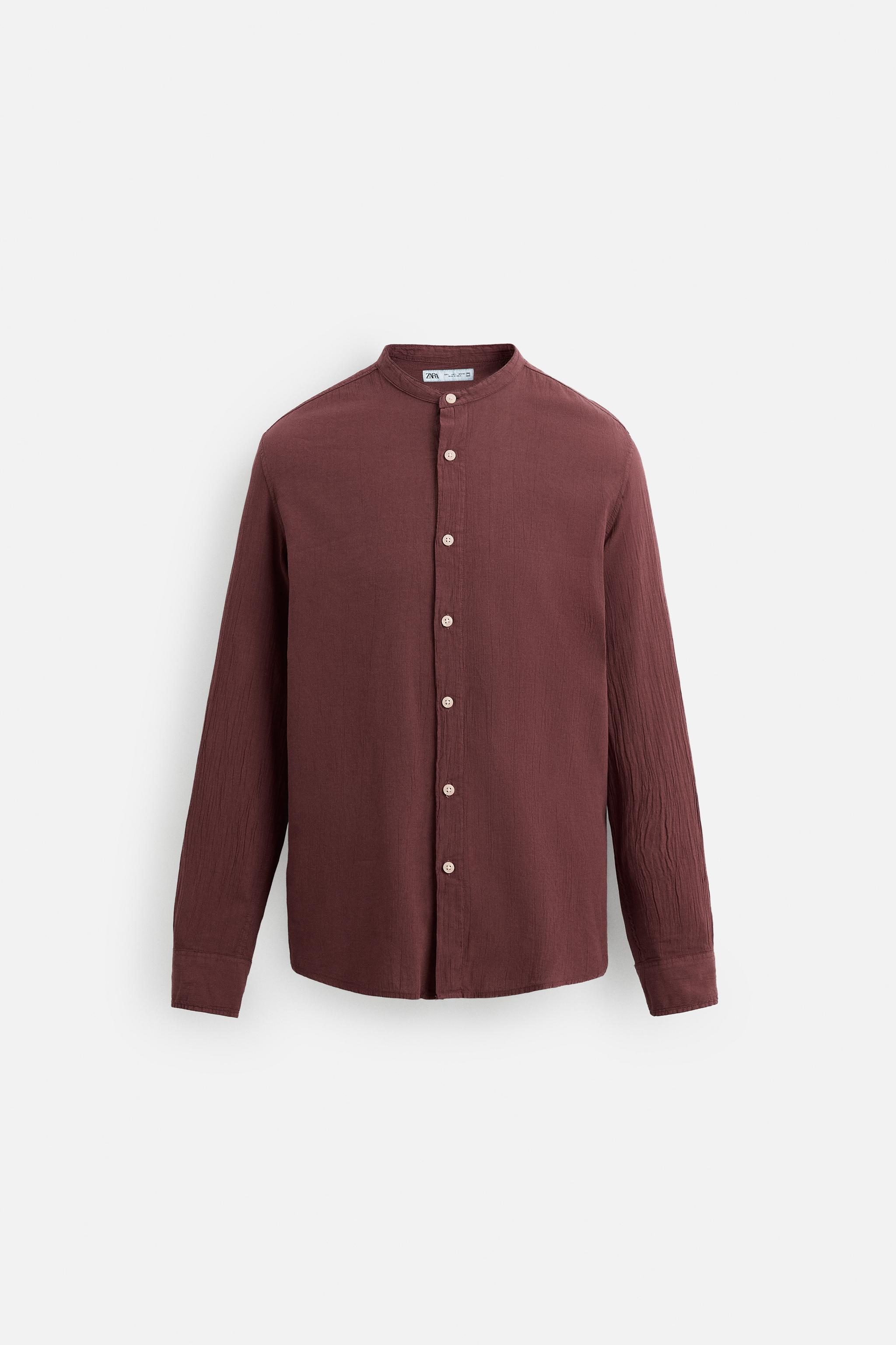 ZARA MAN リンクルエフェクト セミシアーシャツ ZARA - ZARA MAN リンクルエフェクト セミシアーシャツ ブラック