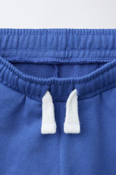 SHORT DE JOGGING À LISERÉS - Bleu de Zara - Image 2