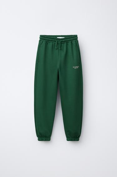 TEXT JOGGERS - GREEN by Zara
