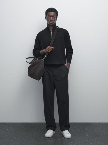 Zara Quarter-zip knit sweater - Black