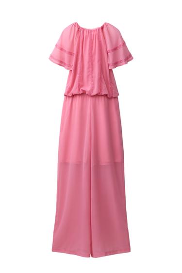 RHINESTONE JUMPSUIT - Pink by Zara