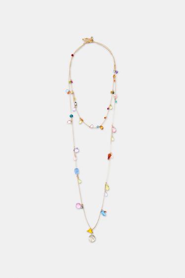 PACK OF 2 RESIN BEAD NECKLACES - Golden by Zara