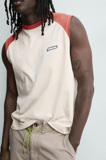 PUKAS SURF X ZARA COLOUR BLOCK TANK TOP - White / Red by Zara - Image 5