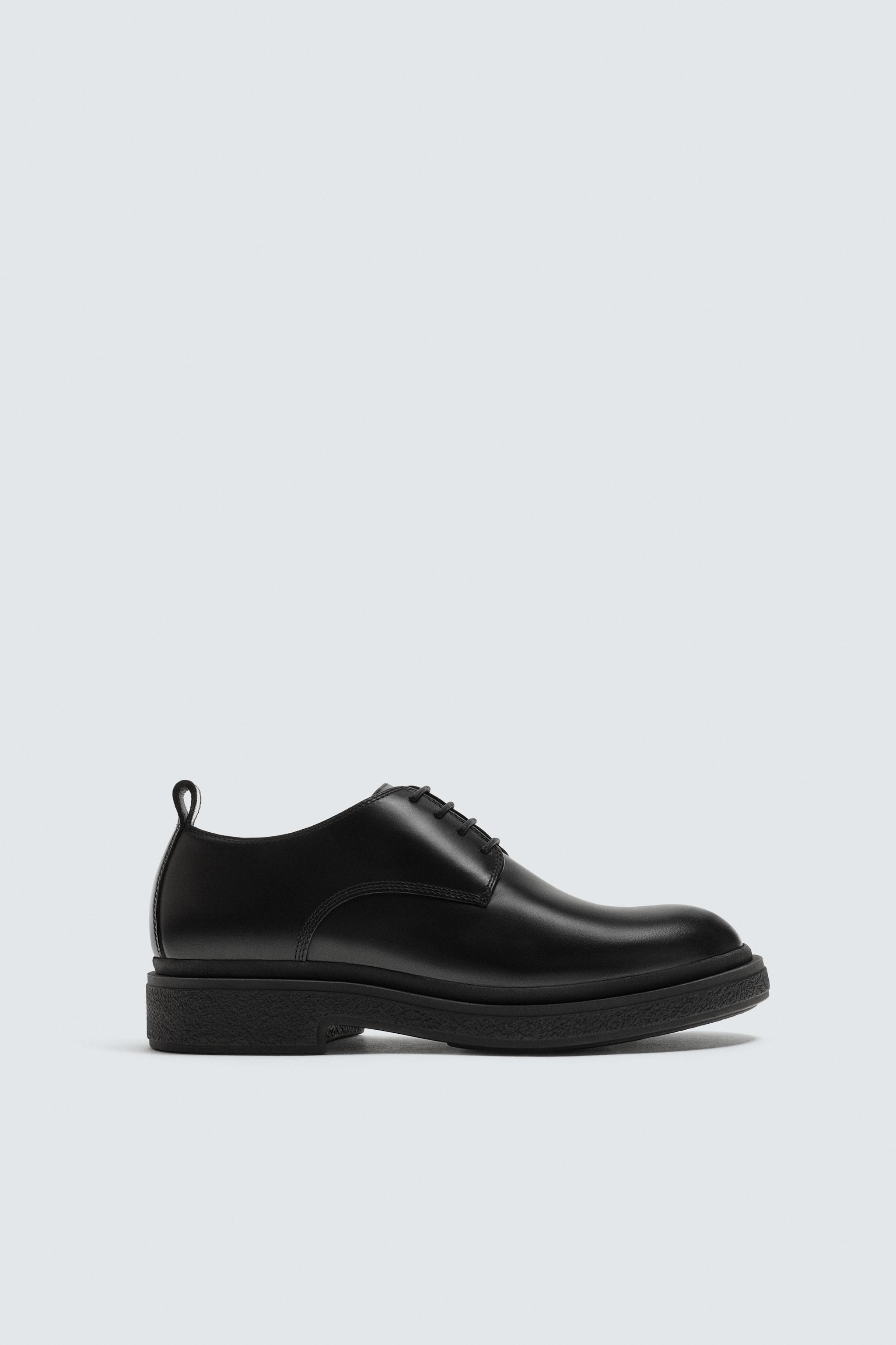 極美品 ZARA モックトゥ ドレスシューズ （27.5㌢） トラックソール 黒 ZARA モックトゥ チャンキーシューズ - メルカリ