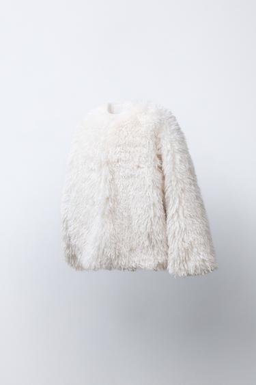 VESTE EFFET FOURRURE - Blanc de Zara - Image 1