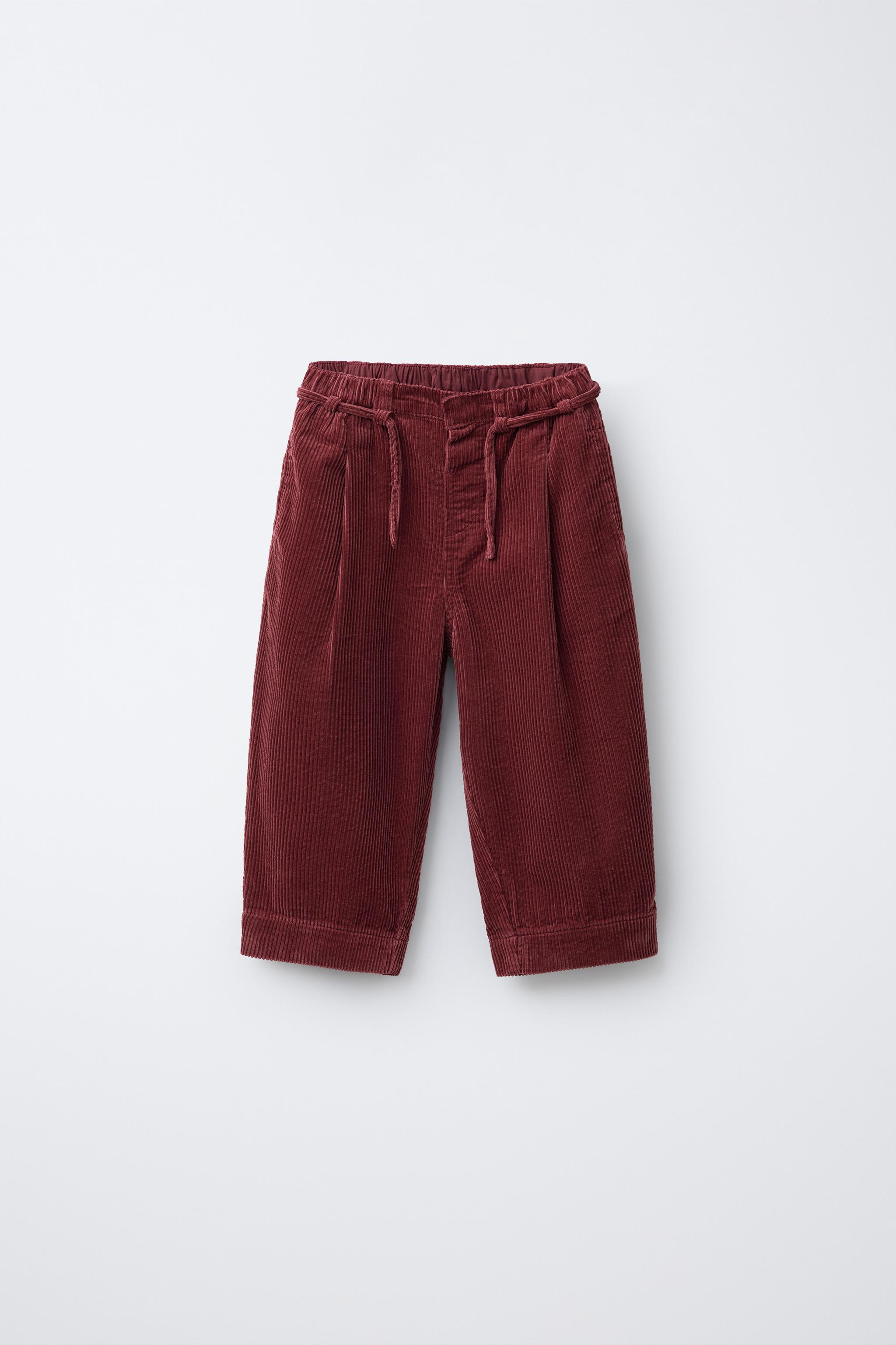 BAGGY CORDUROY TROUSERS - Dark red | ZARA South Africa