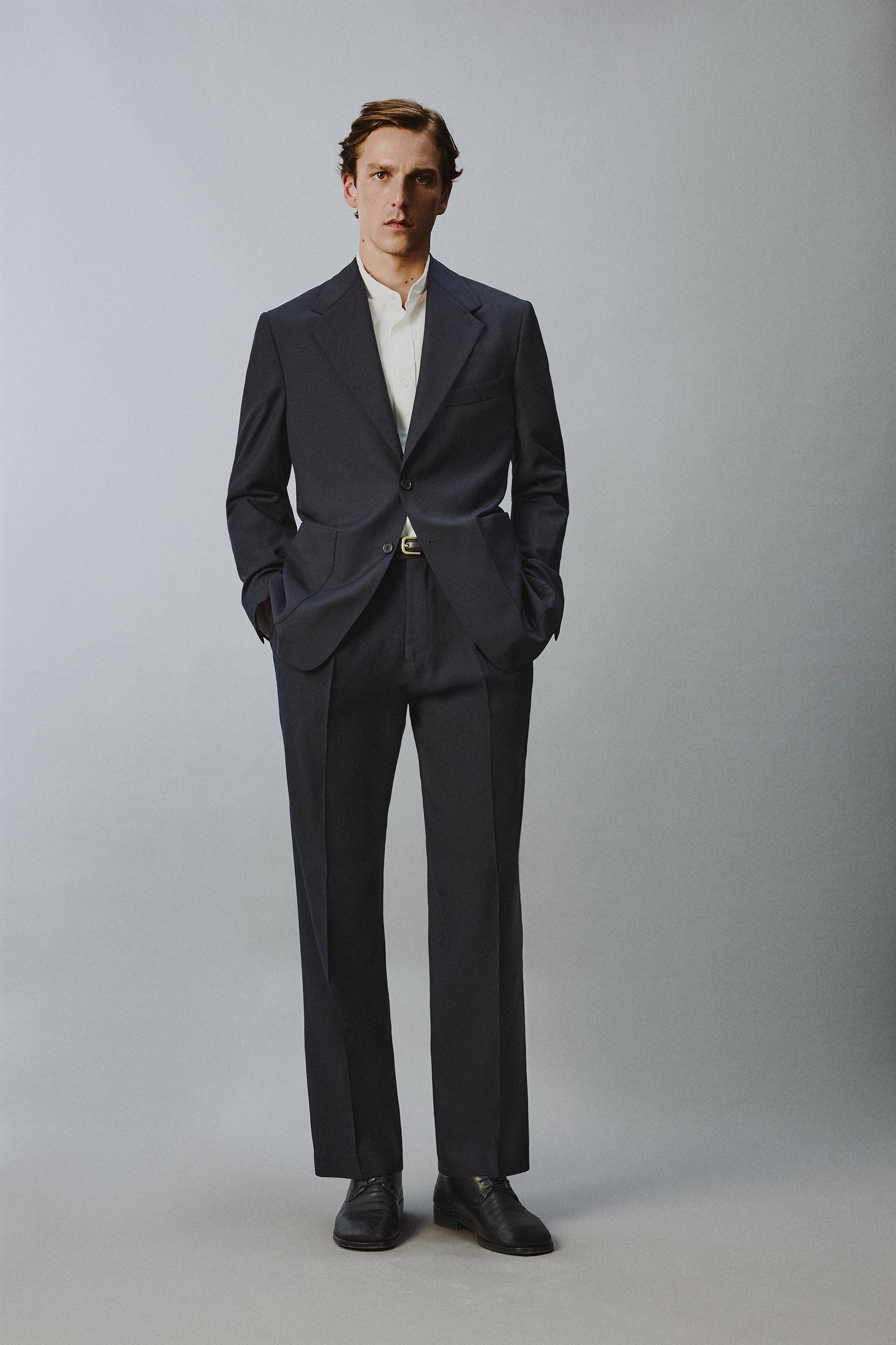 ザラ　リラックスフィット フルイドブレザー　M リラックスフィットブレザー - ネイビーブルー | ZARA Japan / 日本