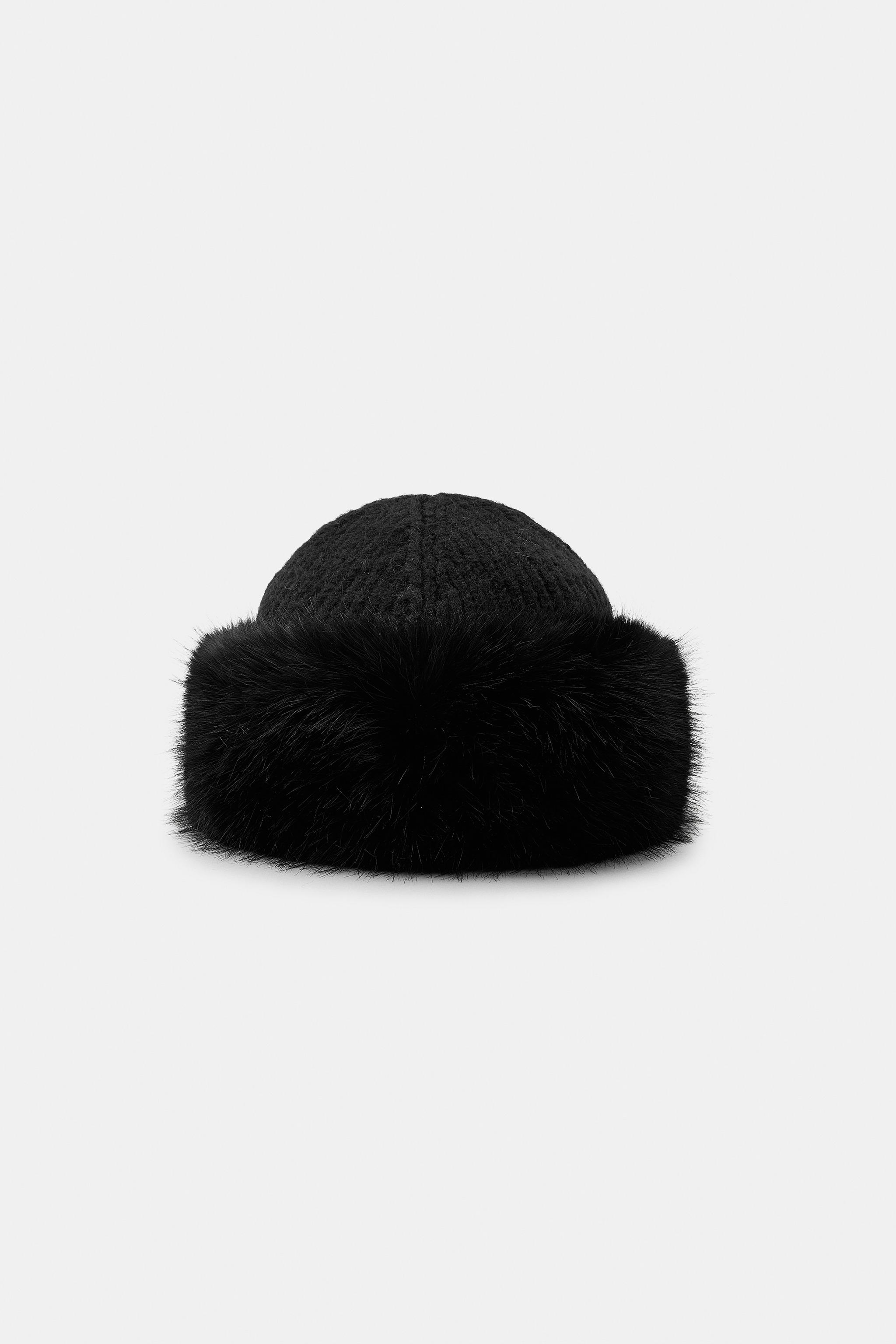 FAUX FUR KNIT BEANIE - Brown | ZARA Canada