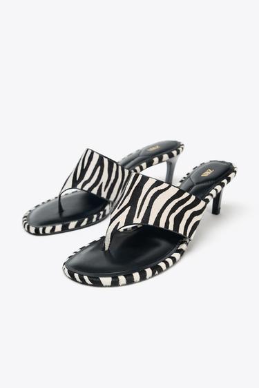 ANIMAL PRINT LEATHER SANDALS - Multicoloured by Zara - Image 2