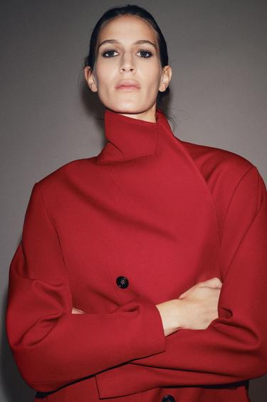 Zara ZW COLLECTION DOUBLE-BREASTED BLAZER - Red - Image 0
