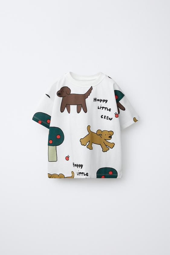 DOG PRINT T-SHIRT - Oyster-white by Zara - Image 0