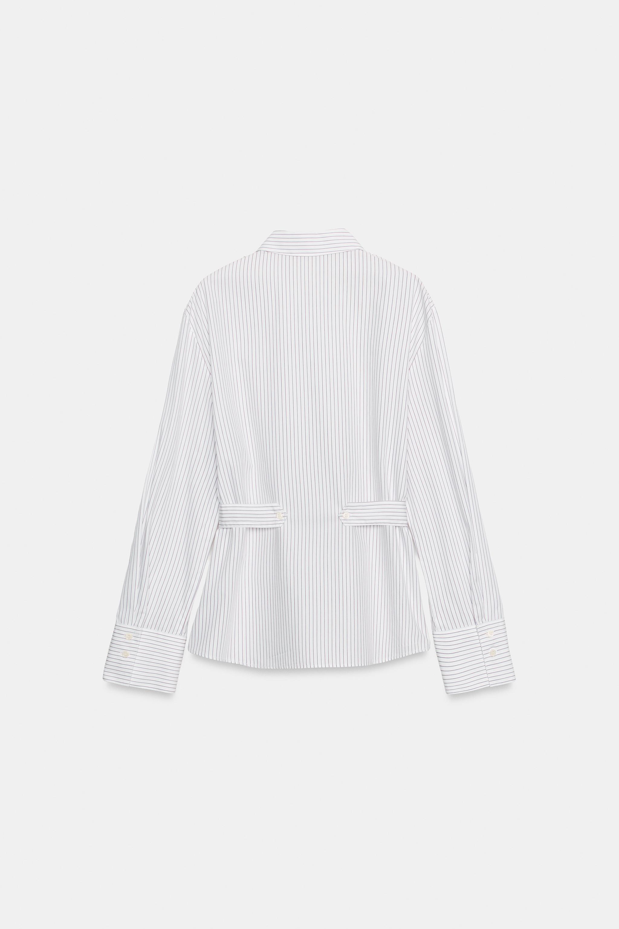 ZW COLLECTION STRIPED SHIRT WITH WAIST LOOPS
