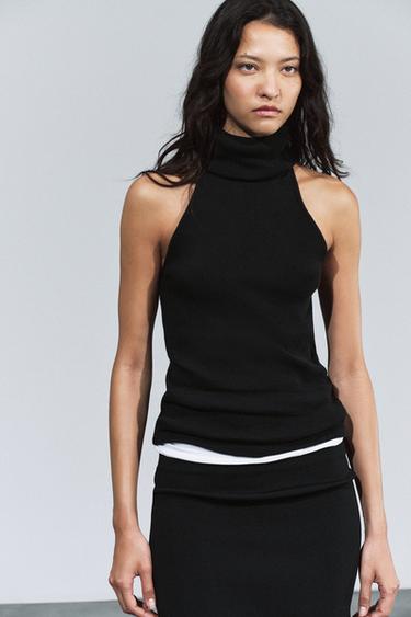 HIGH NECK TOP — Black 1