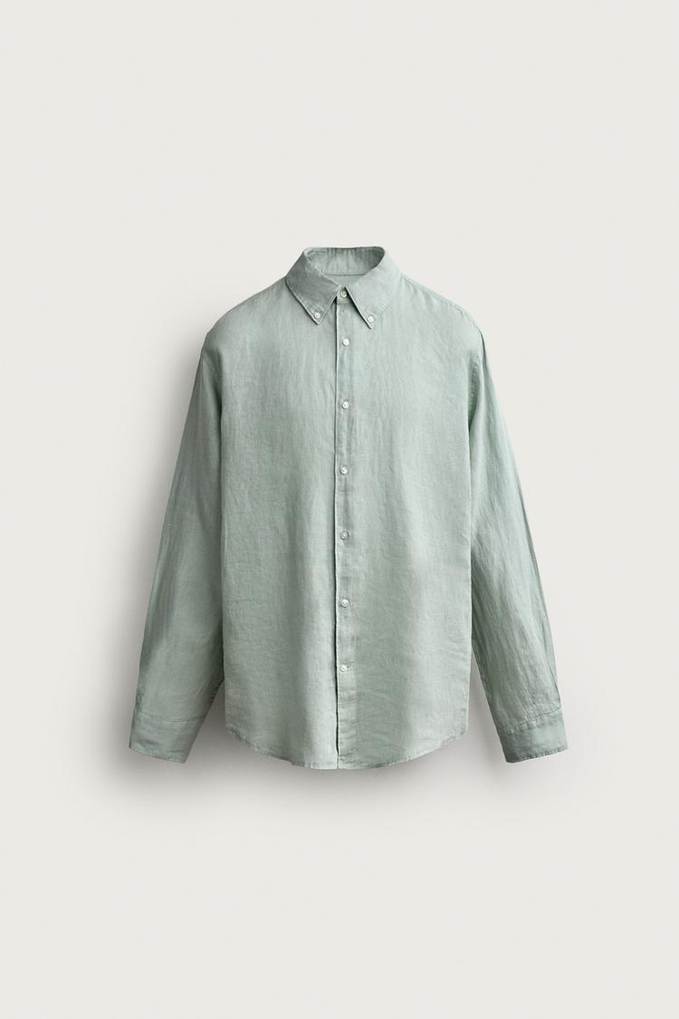 Camisa de lino 100% corte regular 7