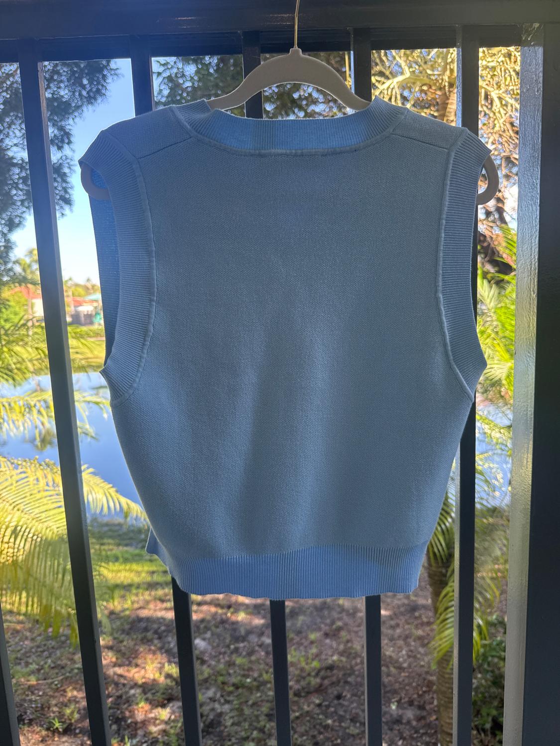 SLEEVELESS PLAIN KNIT SWEATER VEST - Image 3
