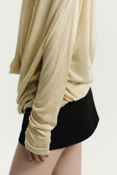 DRAPED TOP - Bone by Zara - Image 4