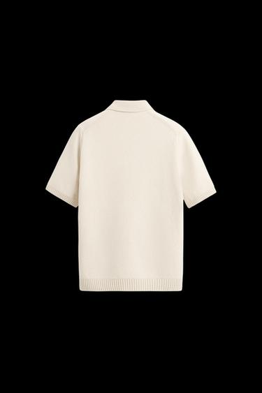 TEXTURED KNIT POLO SHIRT - Ecru by Zara