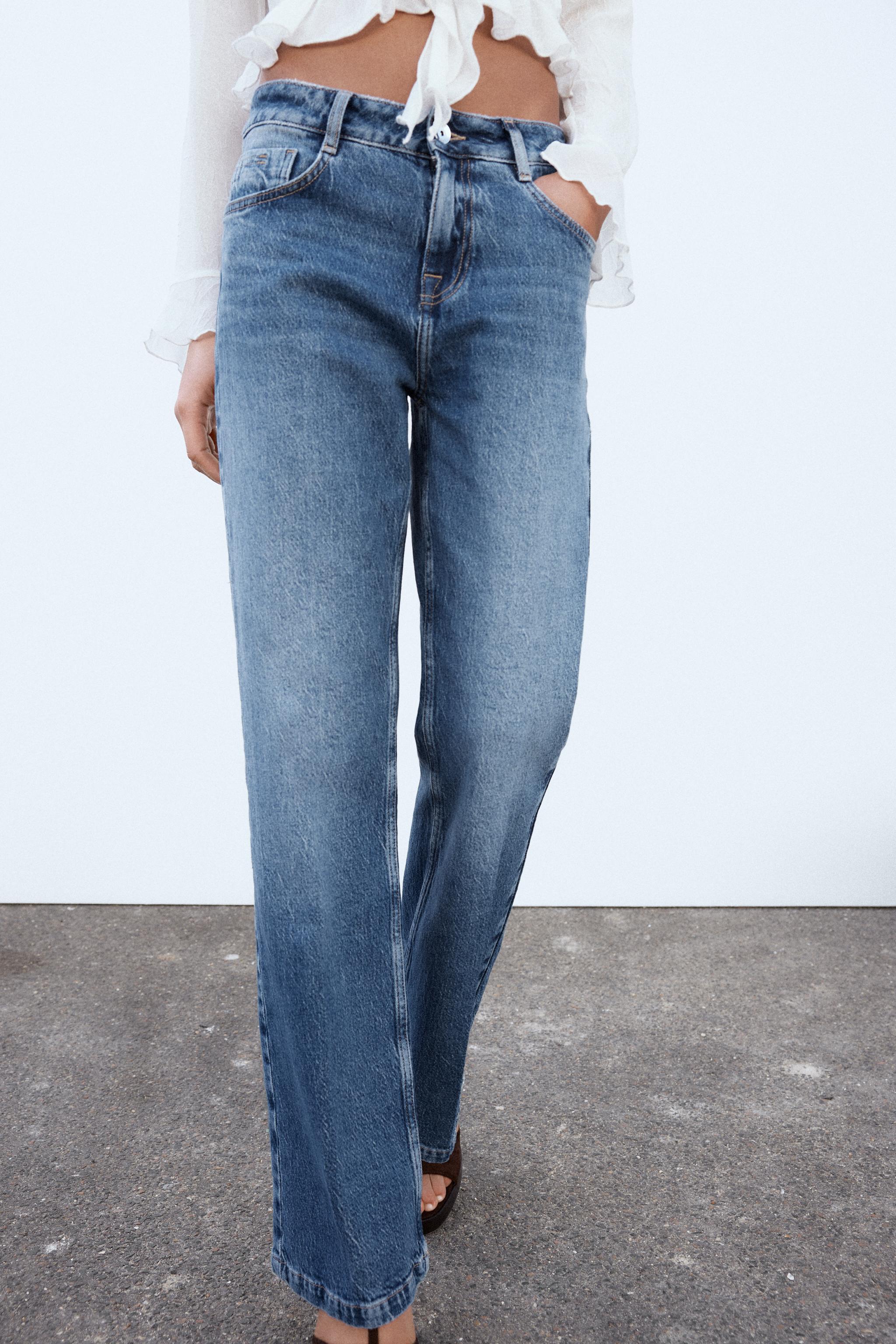 Z1975 HIGH-WAIST BOOT-CUT JEANS Mid-blue ZARA Spain