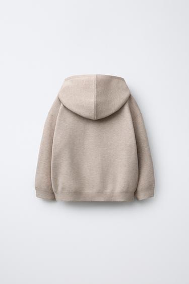KNITTED HOODIE - Sand by Zara - Image 1