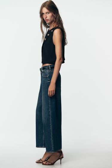 JEAN Z1975 CULOTTE TAILLE HAUTE CEINTURE - Bleu de Zara - Image 5