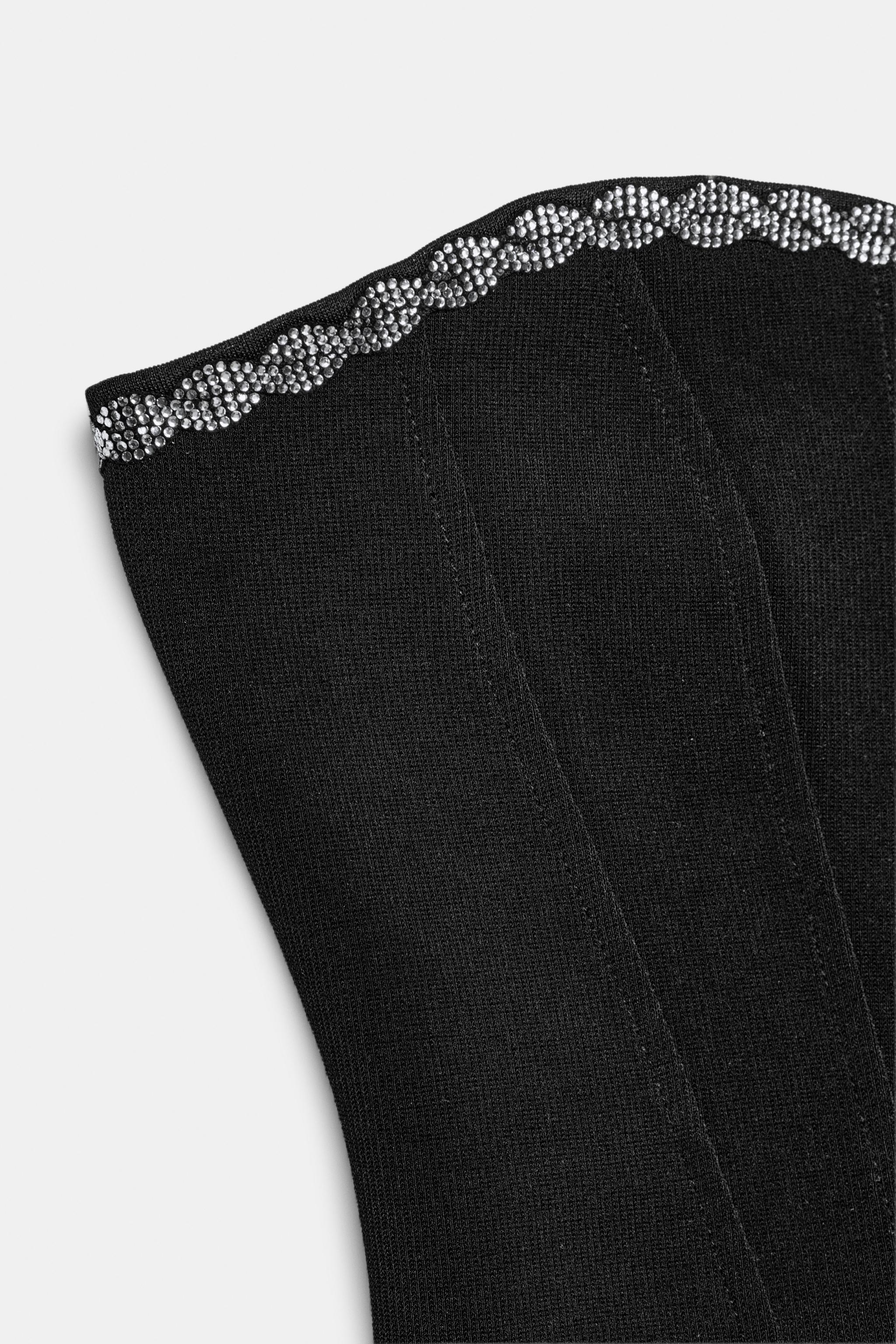 CORSETRY-INSPIRED STRETCH SHIMMER TOP