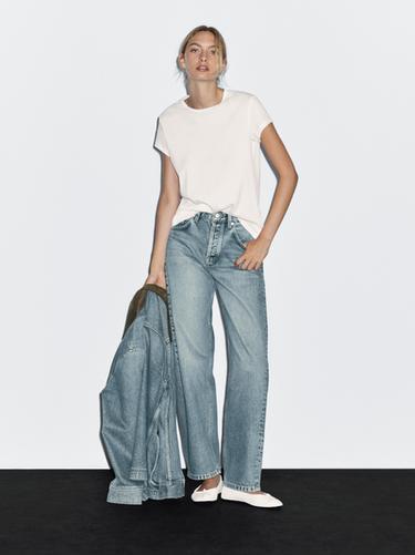 Zara High-waist balloon fit jeans - Aquamarine - Image 0